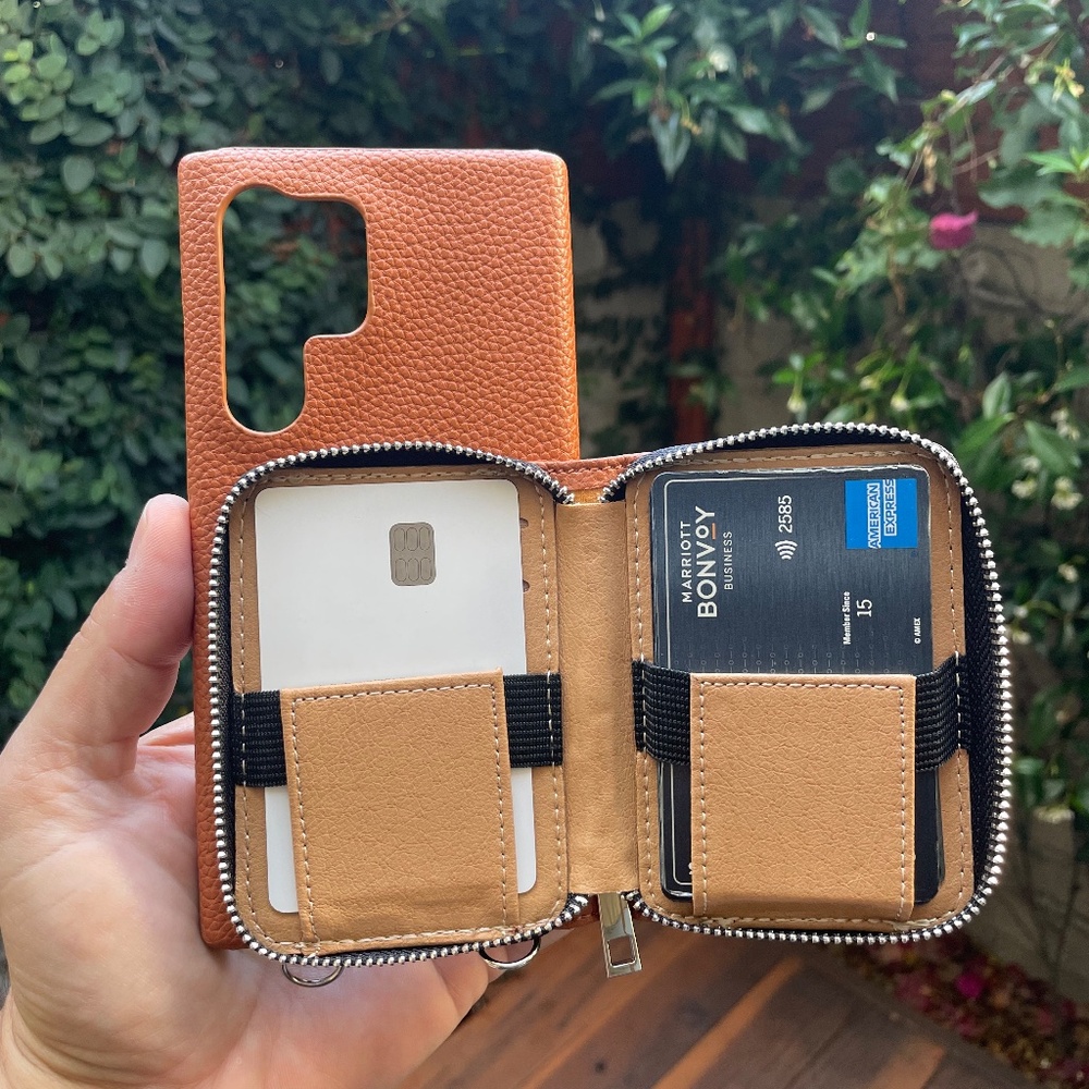 Brown Crossbody Wallet Phone Case for Samsung Galaxy S24 S23 S22 S21 Ultra Plus